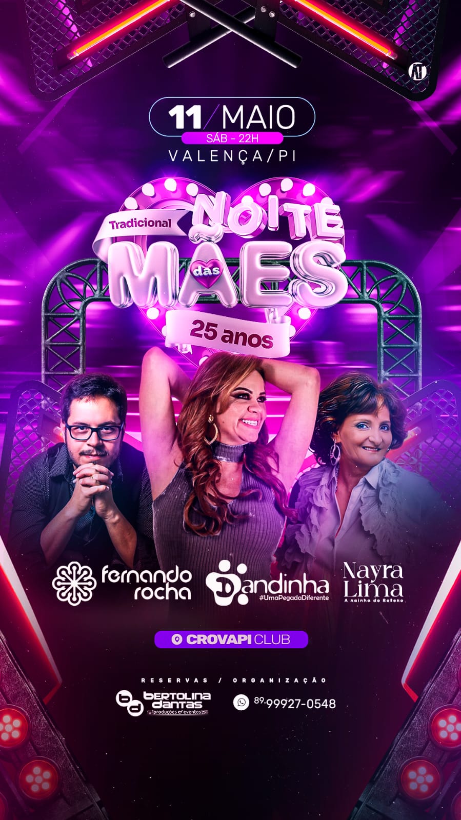 25 anos: Cantora Nayra Lima atração confirmada para a tradicional noite das mães em Valença