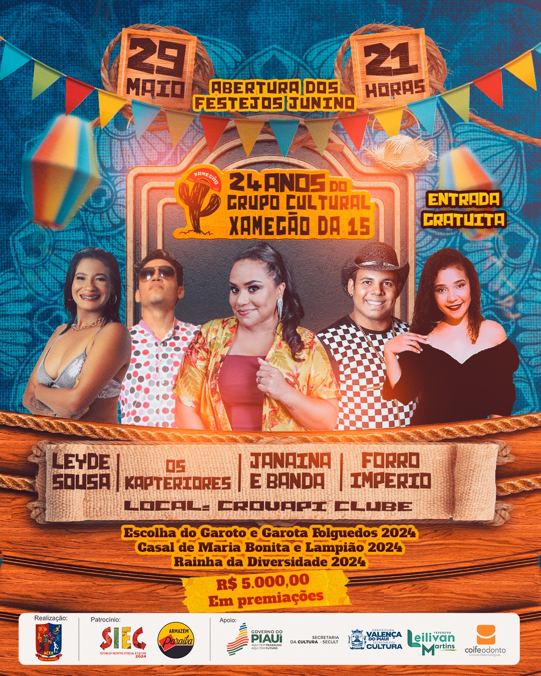 Associação Cultura e Esportiva Xamegão da 15 promoverá um super evento para comemorar 24 anos de tradição em Valença