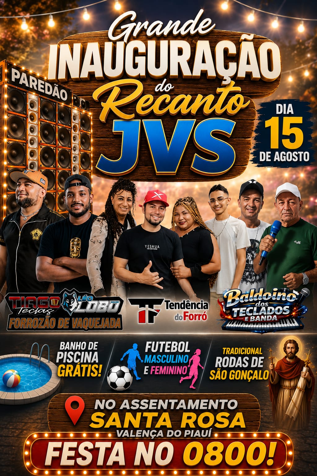 Neste sábado 15 grande inaguração do Centro de lazer JVS